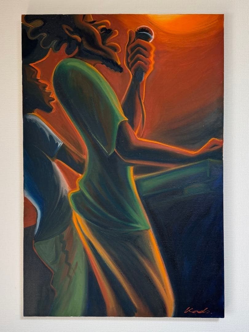 Original Painting DJ Reggae Music Art Large Canvas Signed Kads Miida Dee