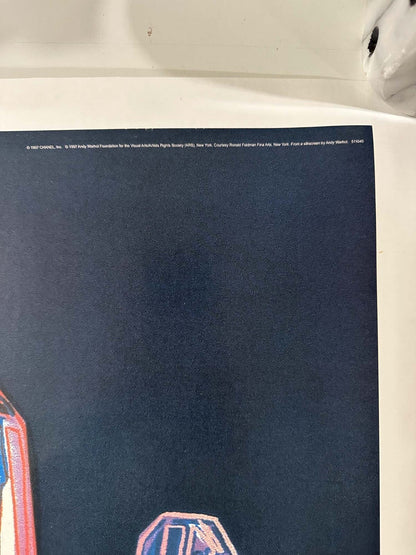 Chanel N5 Warhol Original 1997 On Linen Blue/Blue 22 X 29 Inches On Linen