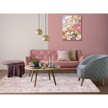 6'1"X8'8" Soft Wool Hand Knotted Coral Pink Angora Oushak Oriental Rug