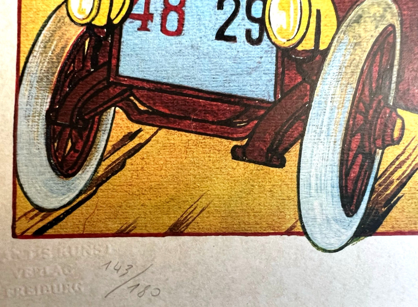 Umberto Boccioni Lithograph Coa Signed Pen Numbered 180Ex