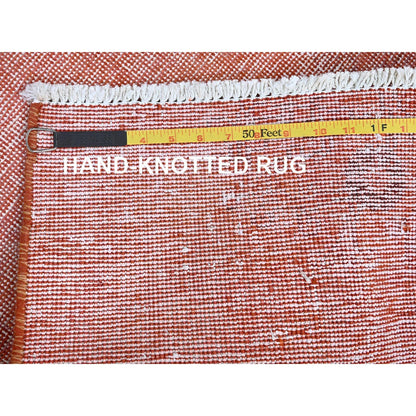 2'4"X5'6" Red Overdyed Vintage Zoroastrian Hand Knotted Wool Runner Rug