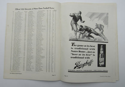 October 7, 1933 Kansas Vs. Notre Dame Ncaa