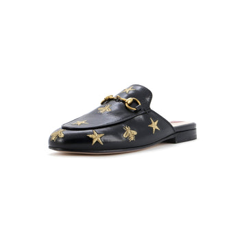 Gucci Women'S Princetown Mules Embroidered Leather