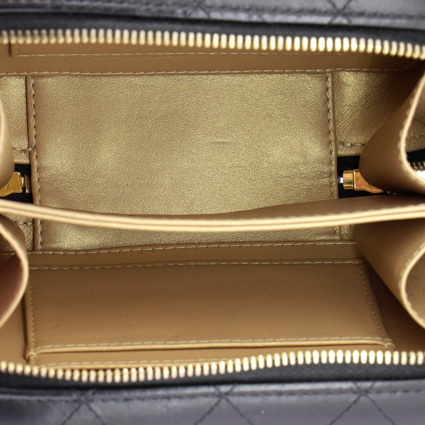 Chanel Cc Zip Around Clutch With Chain Quilted Metal And Lambskin Small