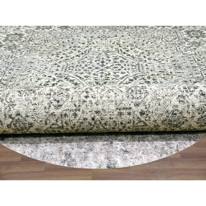 12'X12' Decorators White Hand Knotted Soft Wool Round Mamluk Dynasty Rug