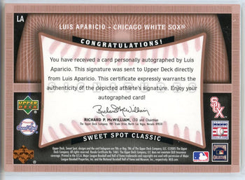 Luis Aparicio Autographed 2005 Upper Deck Sweet Spot Classic Signatures Card #La