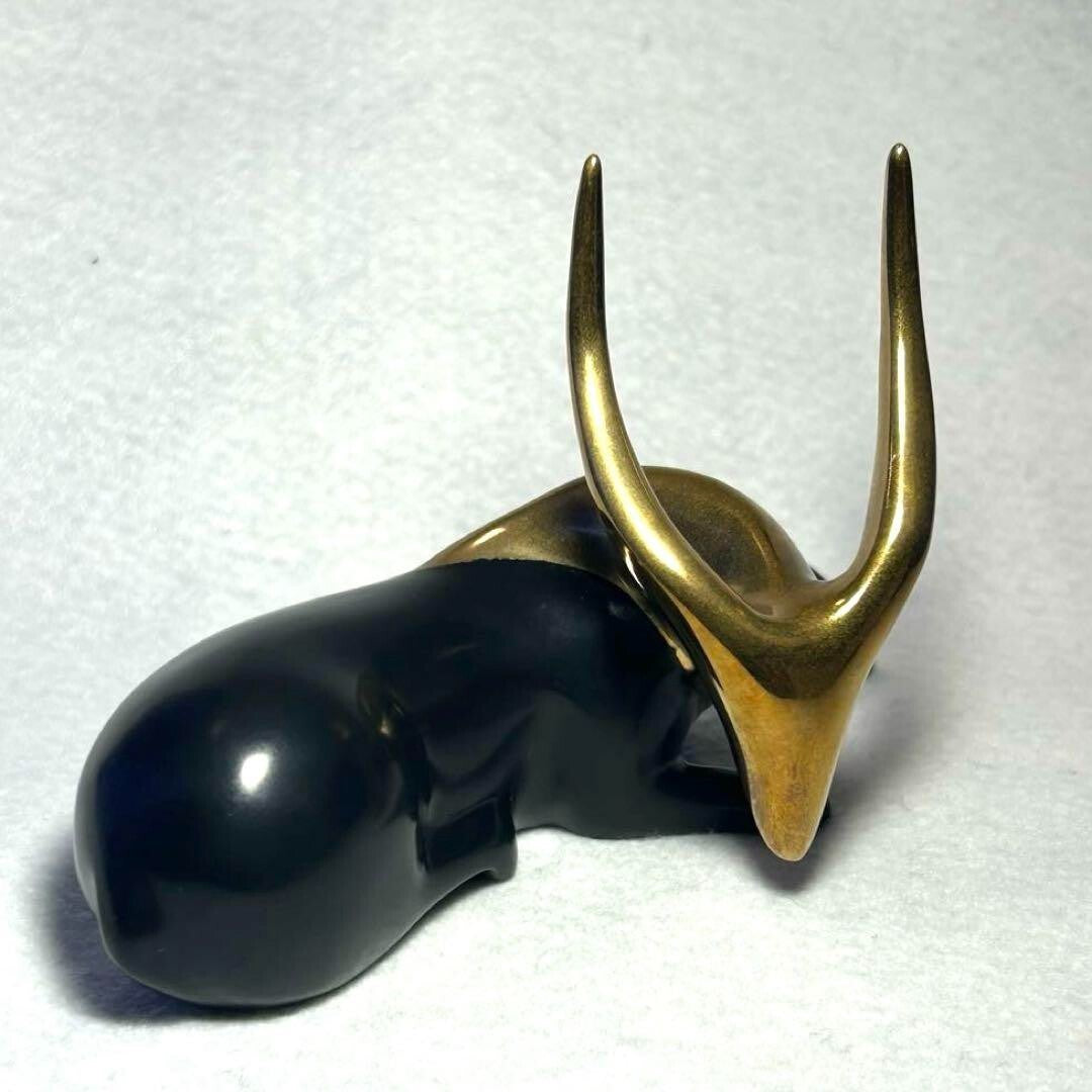 Loet Vanderveen Limited Edition Bronze Antelope Gold Signed Sculpture Ed2500