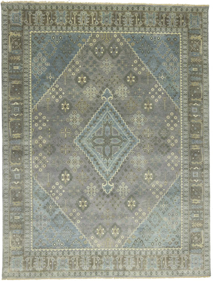 Handmade 9x12 ft Tribal Geometric Oriental Rug Muted Color Carpet