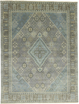 Handmade 9x12 ft Tribal Geometric Oriental Rug Muted Color Carpet