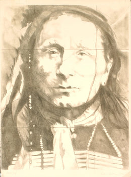 Barbara Sandler Portrait Of An American Indian (1776-) Signed 
