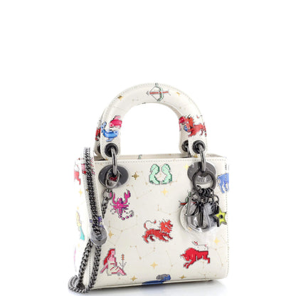 Christian Dior Lady Dior Bag Limited Edition Pixel Zodiac Printed Calfskin Mini
