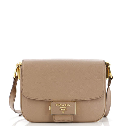 Prada Embleme Flap Bag Saffiano Leather Small