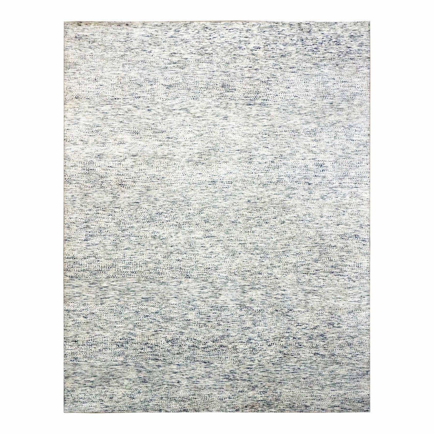 8'X10'1" Beige Hand Knotted Wool Organic Salt And Pepper Design Rug