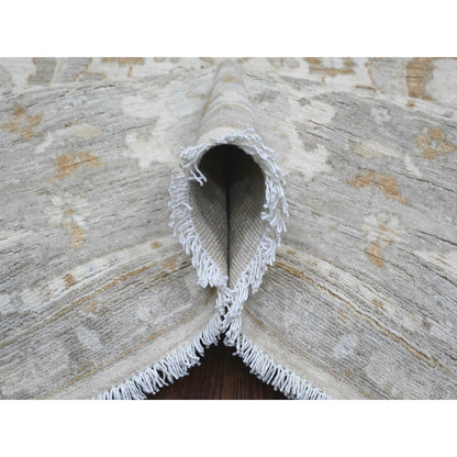 9'X11' White Heris All Over Design Hand Knotted Aryana Grade All Wool Rug