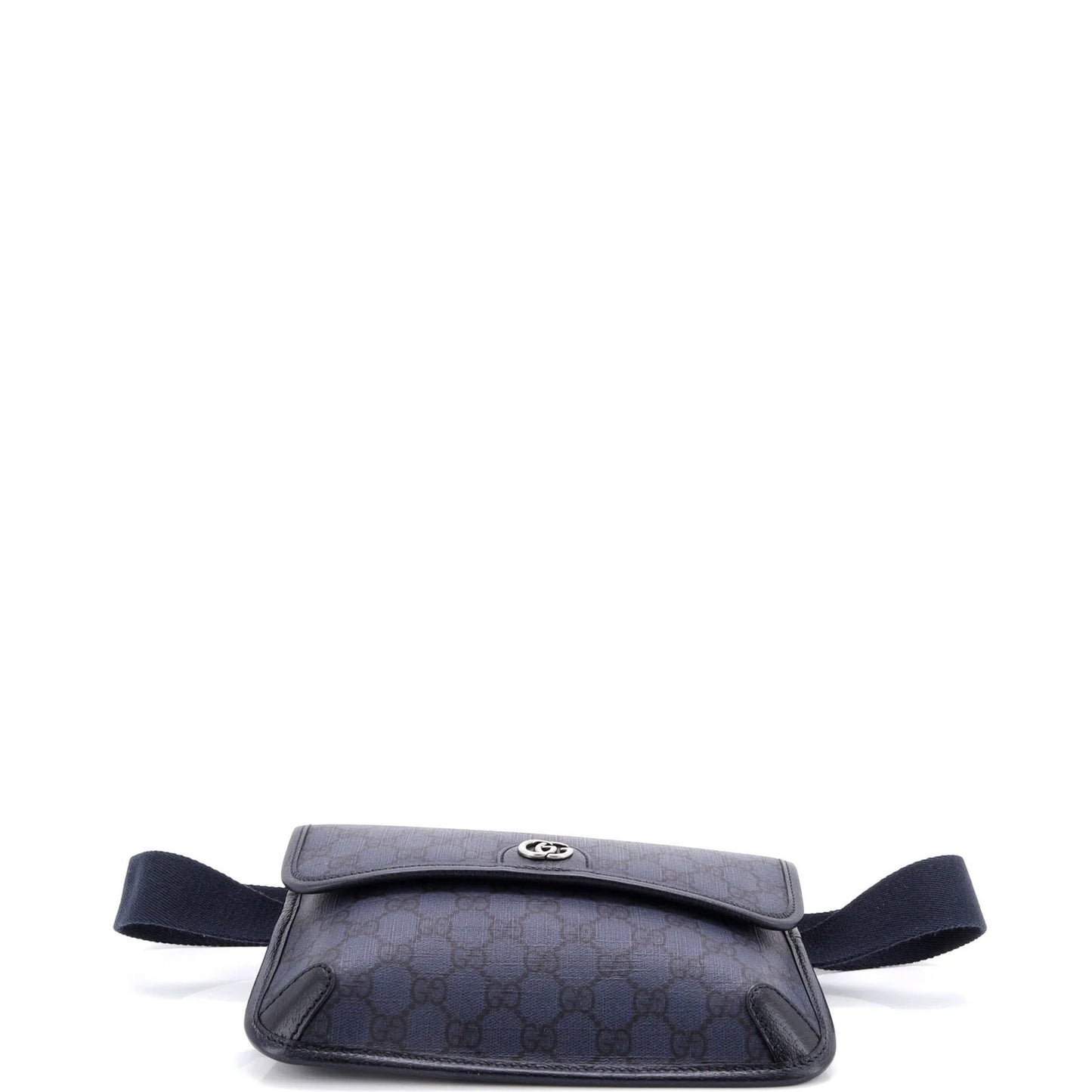 Gucci Flap Belt Bag Gg Coated Canvas With Leather