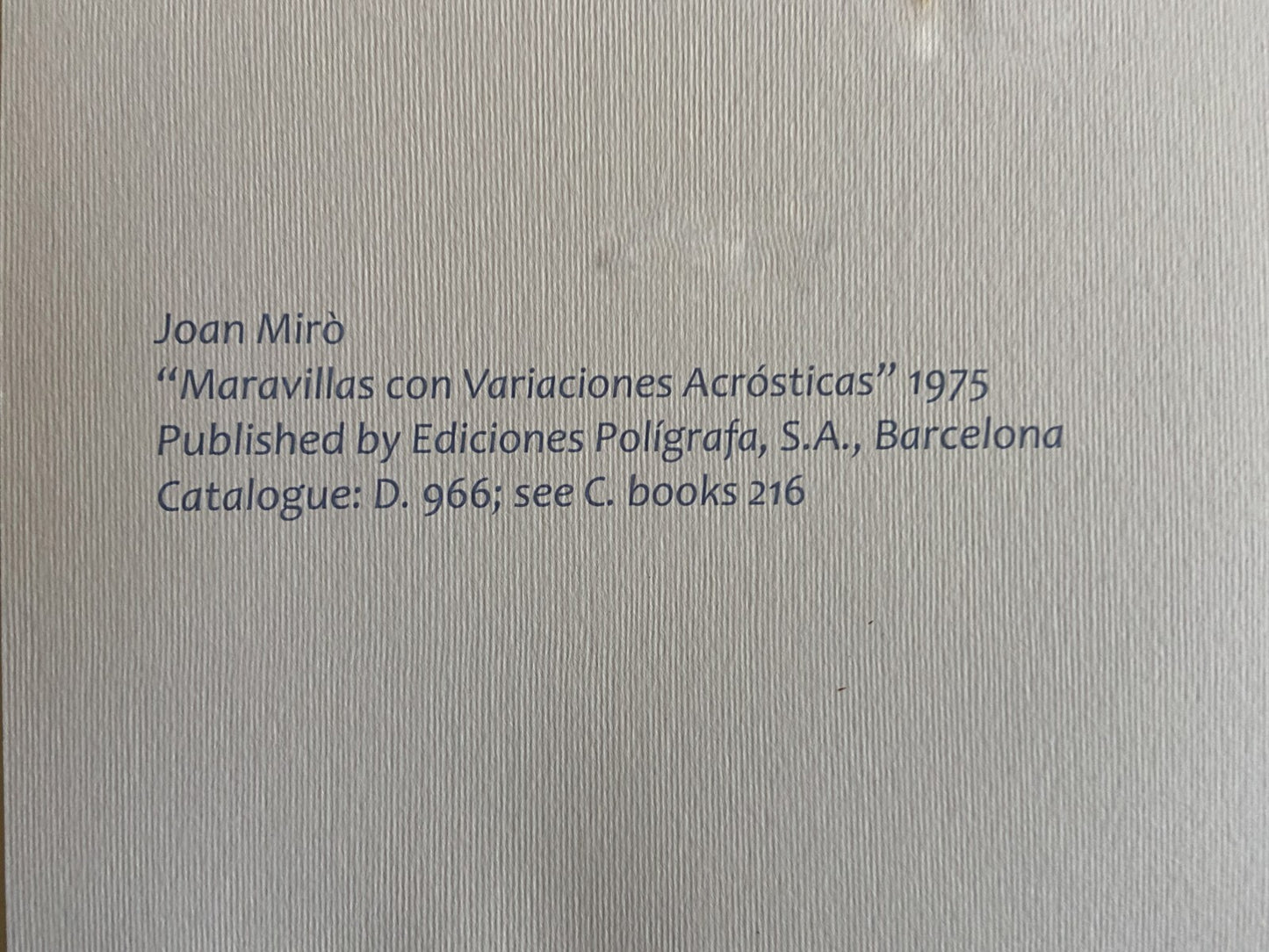 Joan Mir Lithograph 1975 - Published - Signed Op - Very Rare!