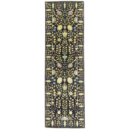 2'5X8 ft Black Tree of Life Chobi Oriental Runner