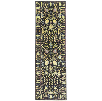 2'5X8 ft Black Tree of Life Chobi Oriental Runner