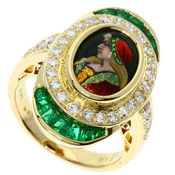 MITSUO KAJI   Ring Emerald Diamond K18 Yellow Gold