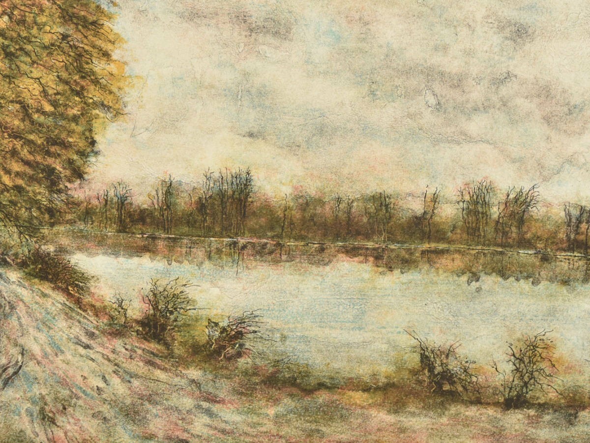 Bernard Gantner Lithograph Landscape Pencil Signed Ed185 Framed