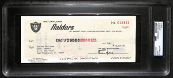 Al Davis Hof Signed/Autographed 8.5X3.5 Bank