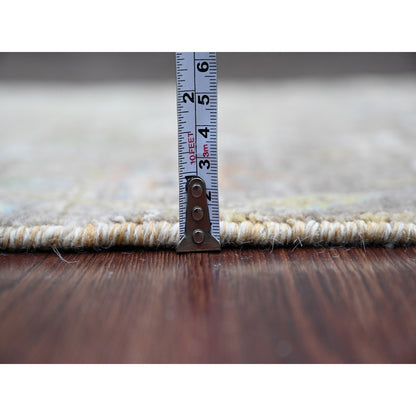 2'X3'3" Brown Peshawar Birds Design Hand Knotted Soft Wool Sample Rug