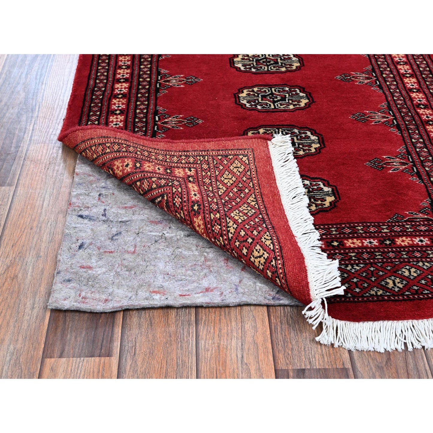 2'6"X12'5" Ajax Red Princess Bokara Soft Wool Hand Knotted Runner Rug