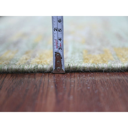 6'x8'9" Gray Whimsical Collection Wool Futuristic Modern Design Hand Knotted