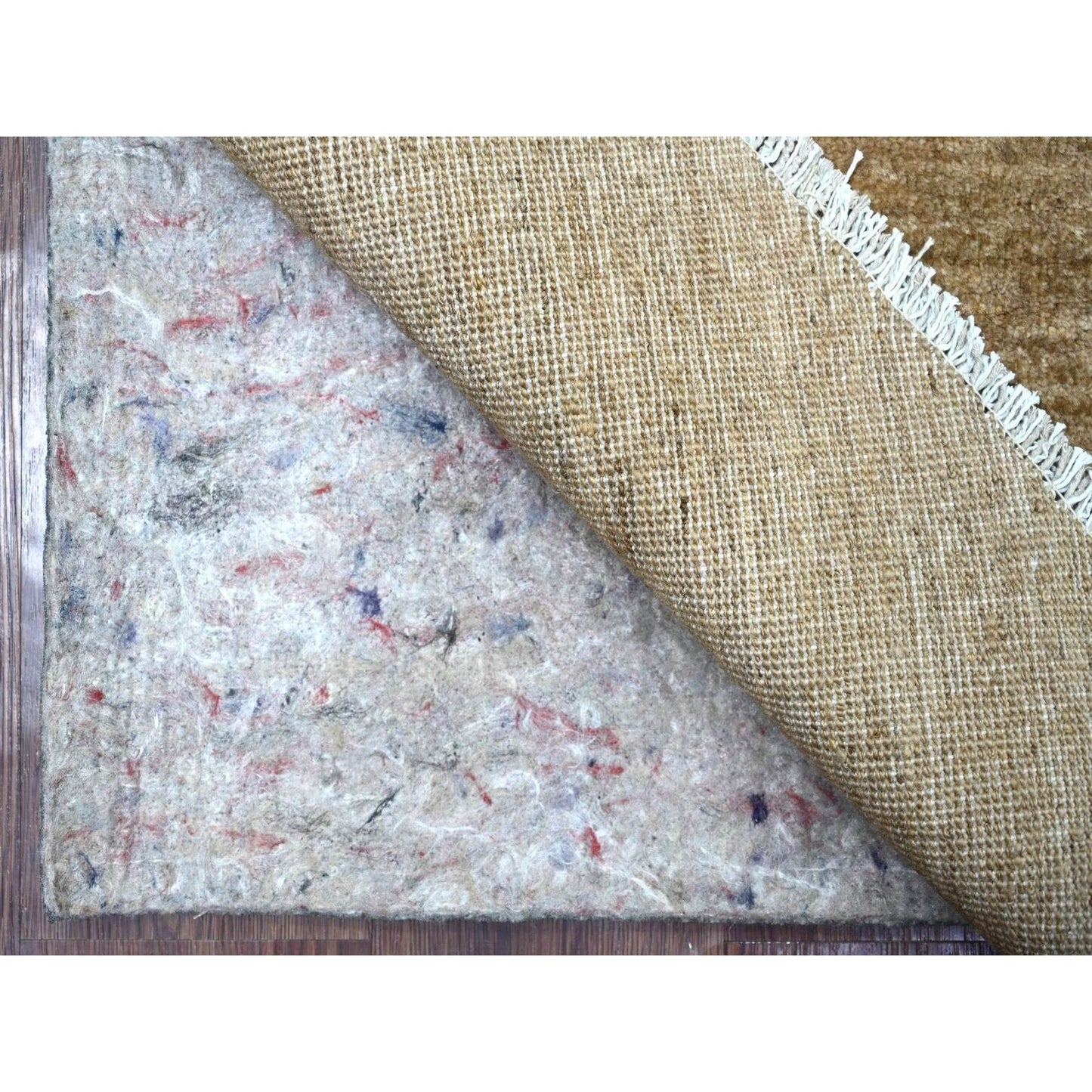Brown Solid Hand Knotted Ghazni Wool Round 7'9"x7'9" Rug