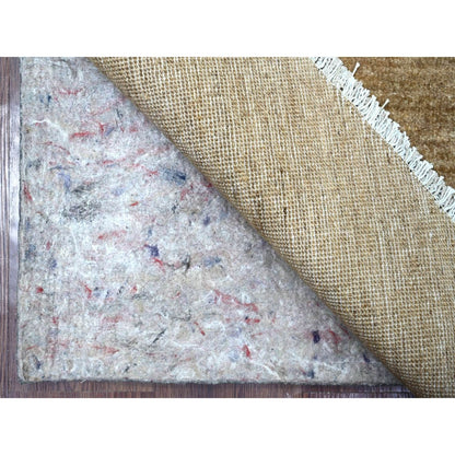 Brown Solid Hand Knotted Ghazni Wool Round 7'9"x7'9" Rug