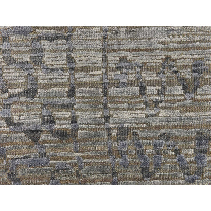 8'X10'1" Spanish Gray Berber Influence Tone On Tone Silk Hand Knotted Rug