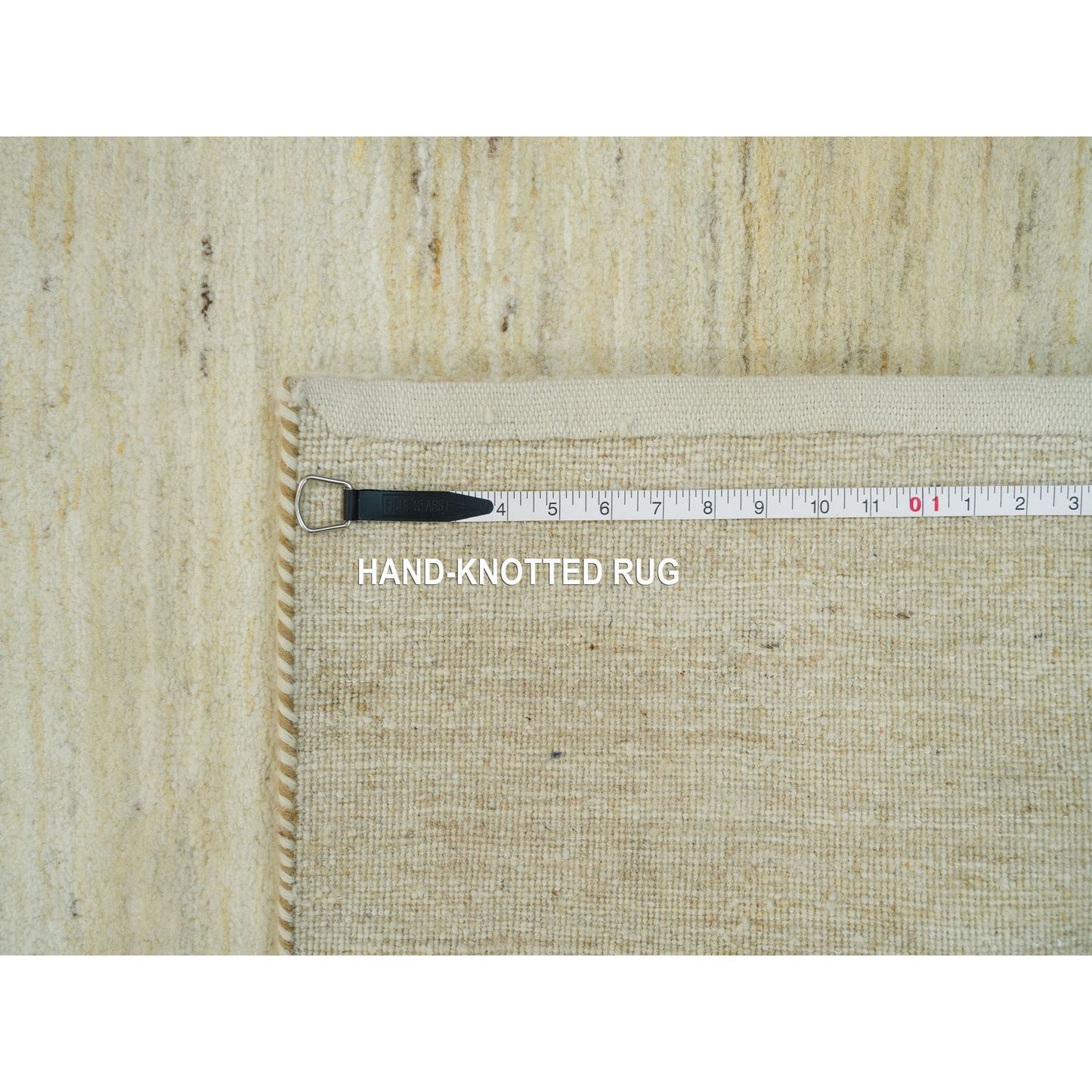 2'6"X10' Ballet White Lori Buft Plain Design Wool Hand Knotted Runner Rug