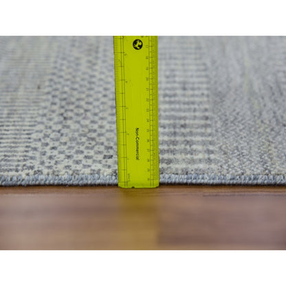 2'6"X21'8" Castor Gray Undyed Wool Grass Hand Knotted Xl Runner Rug