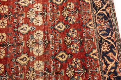 Semi-Antique Handmade Oriental Rug Red Carpet