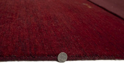 Maroon Red Gabbeh Modern Rug Pictorial Wool Home