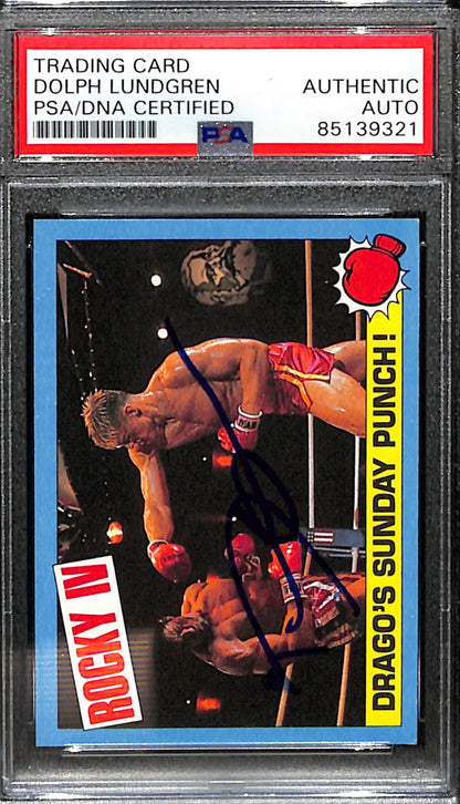 Dolph Lundgren Signed/Auto 1985 Topps Rocky Iv Drago Card #53 Psa/Dna 183778