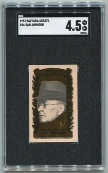 Ban Johnson 1963 Bazooka Greats Card #16 Sgc Graded 4.5