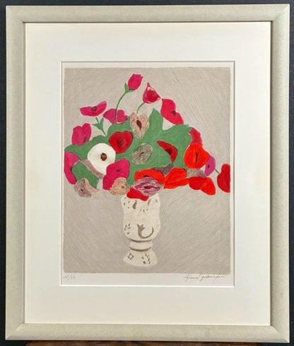 Pierre Boncompain Lithograph "Petites Anmones" Hand Signed 147/250 Framed