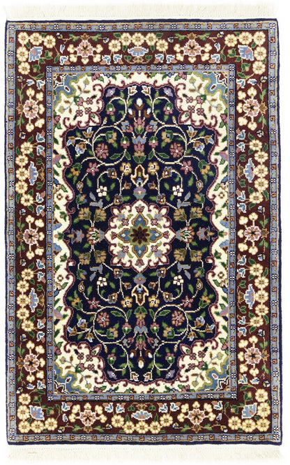 Handmade Kirman Rug Classic Floral Medallion