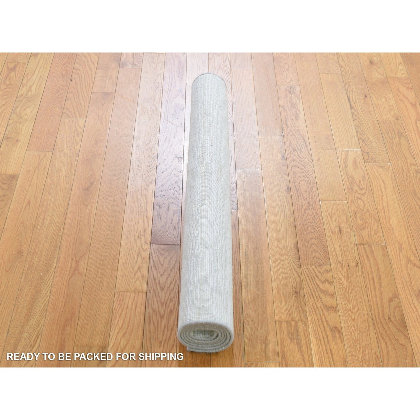 3'1"X5'1" Silk With Textured Wool Tone On Tone Striae Design Handmade Rug