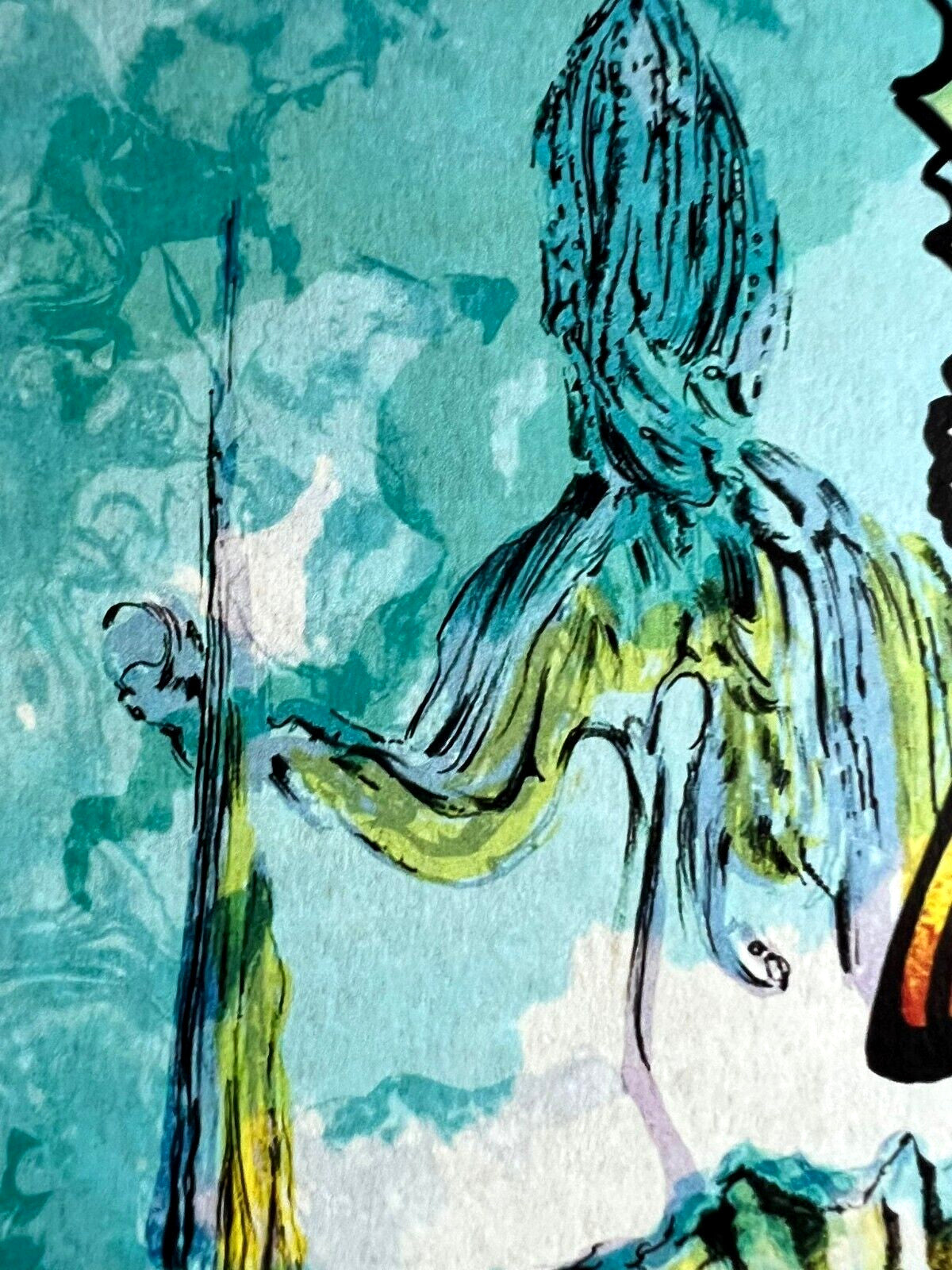 Salvador Dal Lithograph Handmade Coa Signed In Pen Numbered In Pencil Crayon