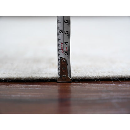 7'8"X14'10" Cloud Gray Hand Knotted Afghan Angora Oushak Wool Runner Rug