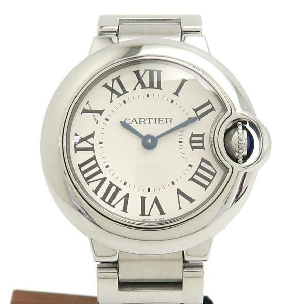 Cartier Baron Blue Sm W69010Z4 Blue Case Size 28Mm Ladies Used Watch #72321