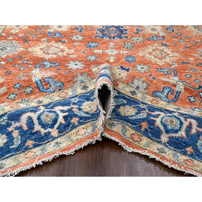 9'10"X14' Rust Orange Mahal Design Wool Hand Knotted Oriental Rug