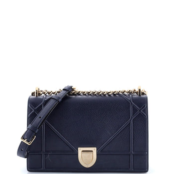 Medium Christian Dior Diorama Flap Bag Grained Calfskin