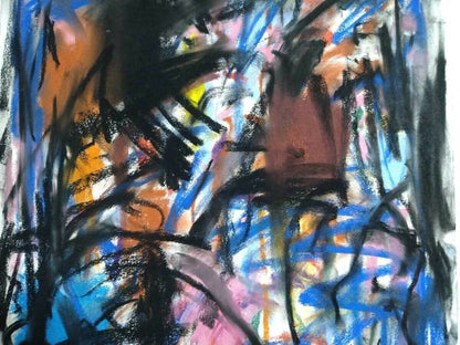Robert Harms (America) Original Painting Pastel On Paper Signed Framed Abstract