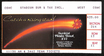 1987 Fiesta Bowl College Football  Ticket Stub
