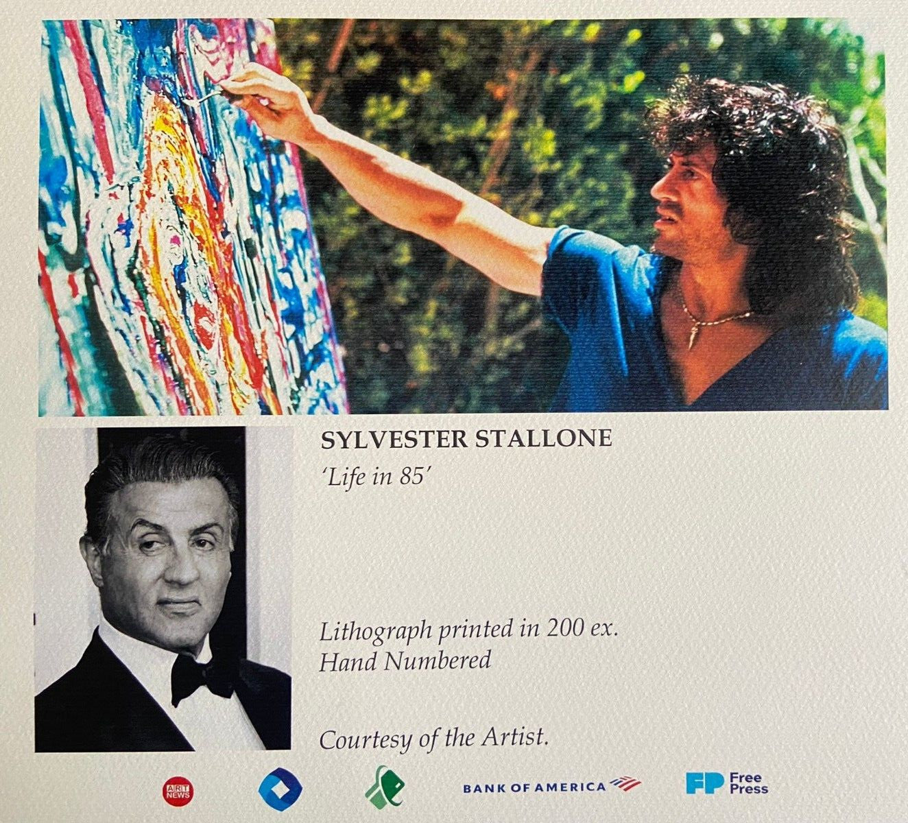 Sylvester Stallone 'Life In 85' Lithograph 200Ex. (Johnny Depp Jim Carrey)