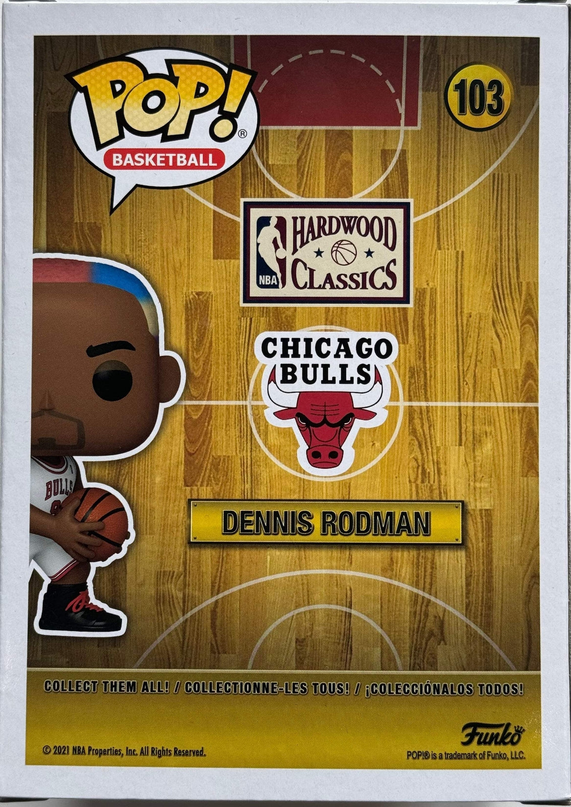 Dennis Rodman Autographed Chicago Bulls Funko Pop #103 (Jsa)