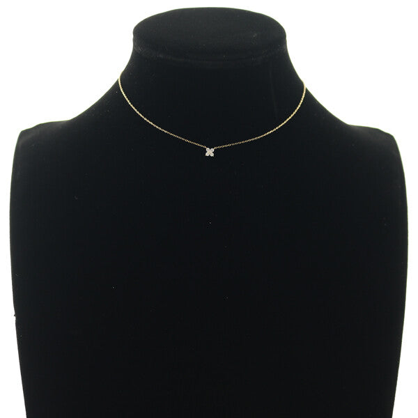 Vendome Necklace Diamond 0.10Ct Callora Flower 18K 750 Yellow Gold